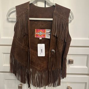 Vintage Brown Suede Fringe Vest. NWT purchased from store in Austin. Never Worn